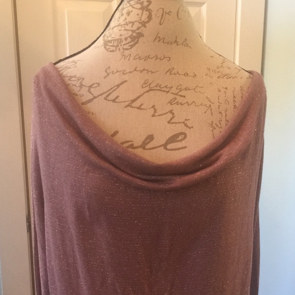 Free People Cowl Neck Long Sleeve top LG NWT - Picture 4 of 6